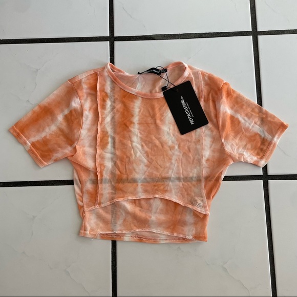PLT sheer mesh orange tie dye set - Picture 2 of 5